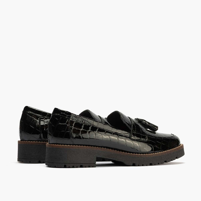 pitillos Mocasín con Borlas mujer color negro Mejor oferta