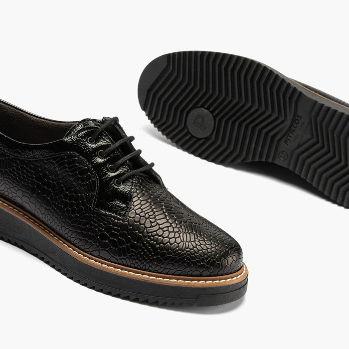 pitillos Blucher Combinado de mujer color negro Rebajas online