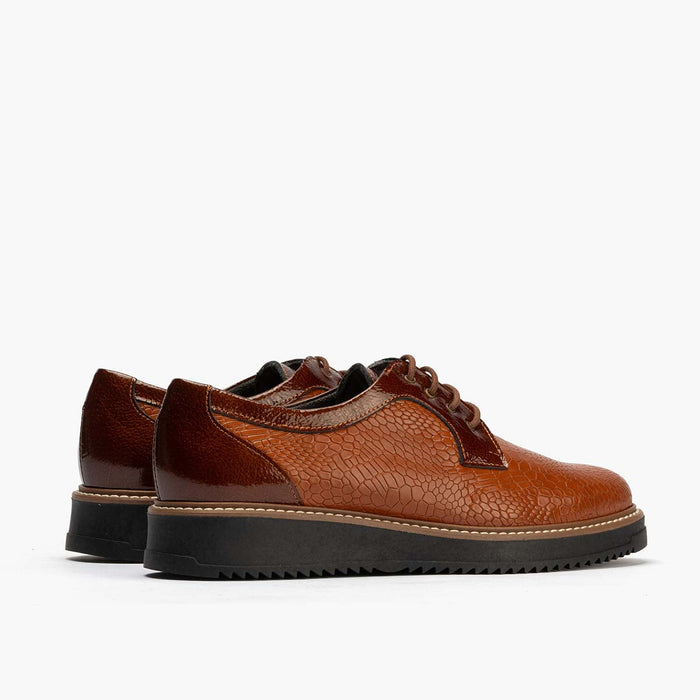 pitillos Blucher Combinado de mujer color cuero Rebajas top