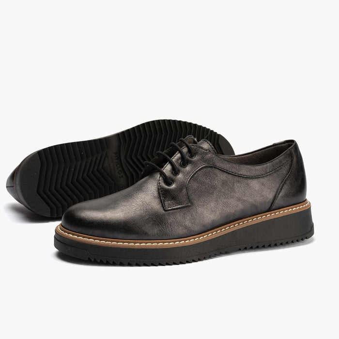 pitillos Blucher en Laminado para mujer color antracita Oferta especial