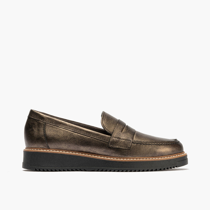 pitillos Mocasín en Laminado de mujer color bronce
