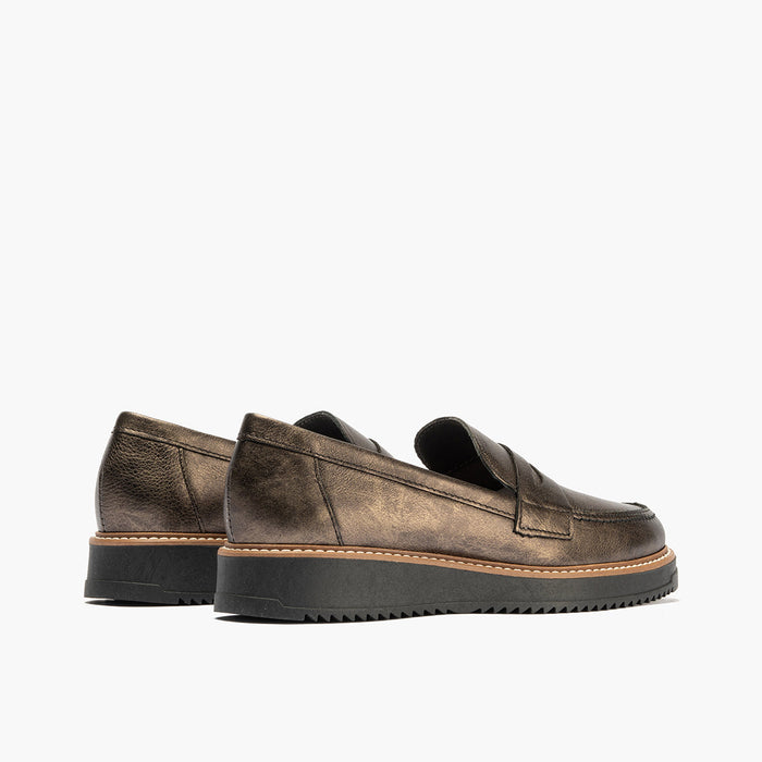 pitillos Mocasín en Laminado de mujer color bronce Envío gratis