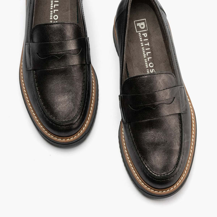 pitillos Mocasín en Laminado de mujer color antracita Últimos 3 días