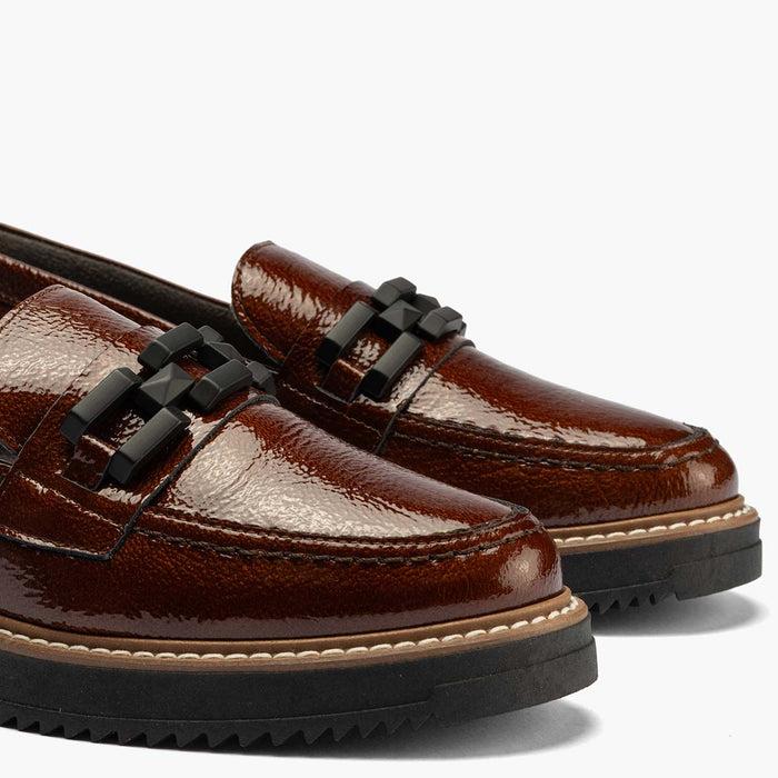 pitillos Mocasín Adorno de mujer color cuero Último día
