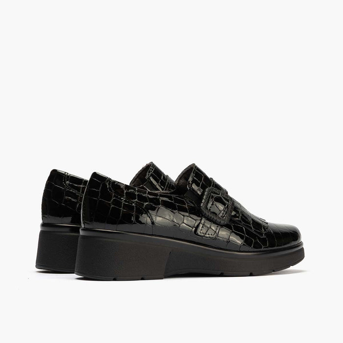 pitillos Zapato Abotinado Flecos Coco de mujer color negro Promoción por tiempo limitado