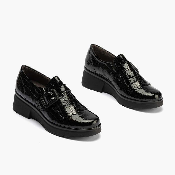 pitillos Zapato Abotinado Flecos Coco de mujer color negro Promoción por tiempo limitado