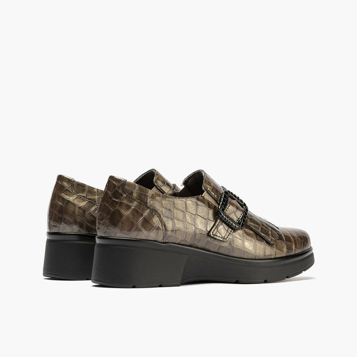 pitillos Zapato Abotinado Flecos Coco para mujer color humo Solo hoy
