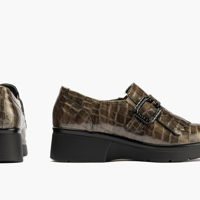 pitillos Zapato Abotinado Flecos Coco para mujer color humo Solo hoy
