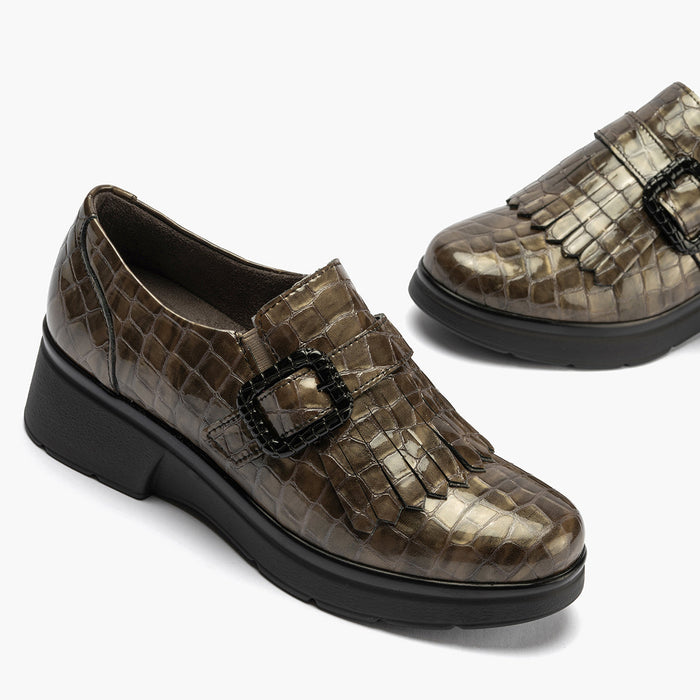 pitillos Zapato Abotinado Flecos Coco para mujer color humo Solo hoy