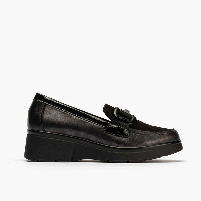 pitillos Mocasín Adorno para mujer color negro