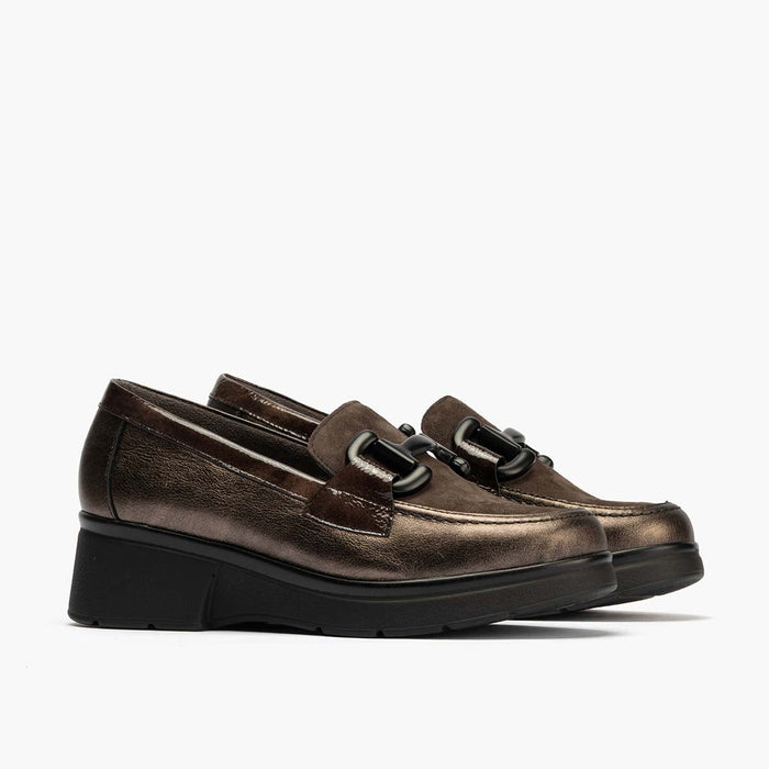 pitillos Mocasín Adorno de mujer color marrón