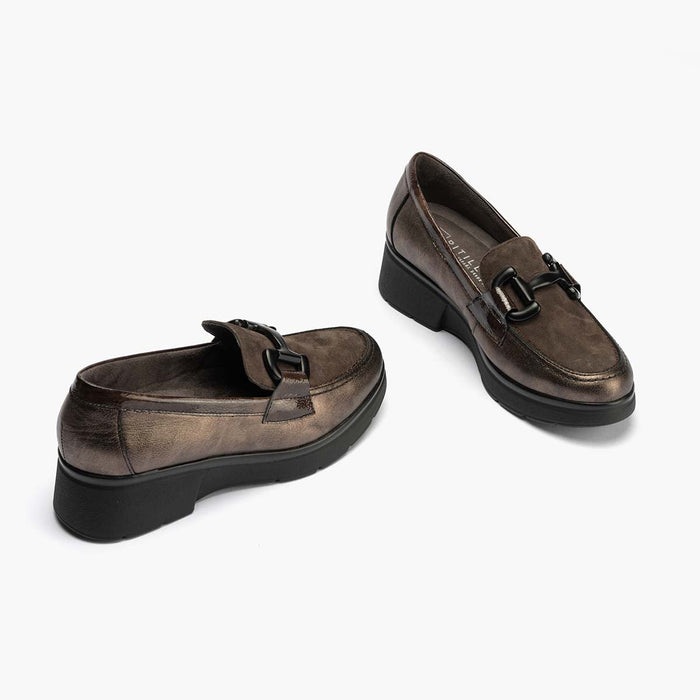 pitillos Mocasín Adorno de mujer color marrón Precios de Black Friday