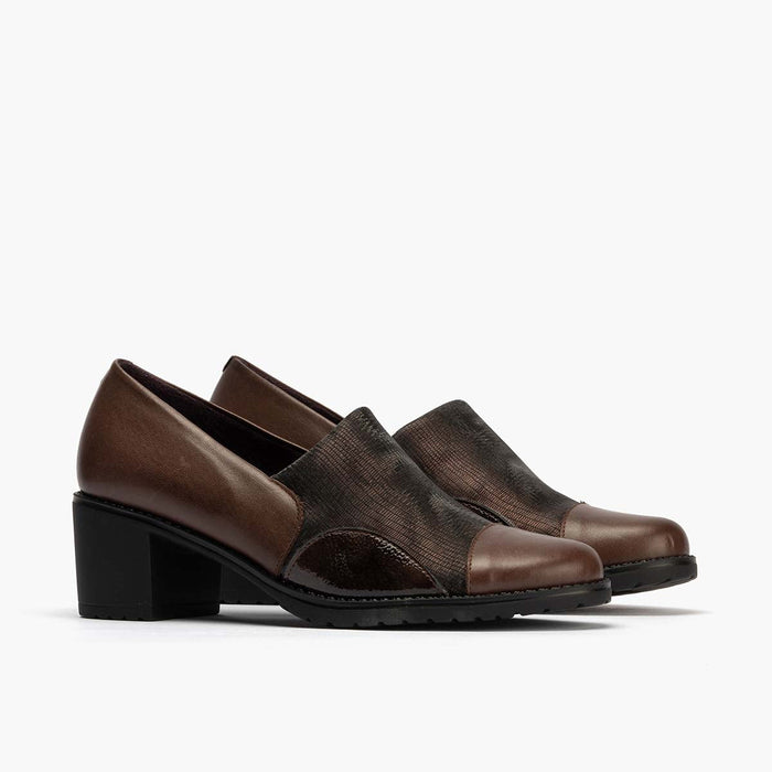 pitillos Zapato Abotinado Lycra para mujer color marrón
