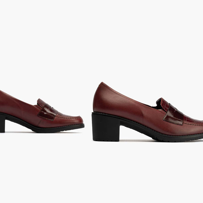 pitillos Mocasín mujer color burdeos Descuento por venta flash