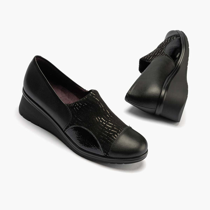 pitillos Zapato Abotinado Lycra para mujer color negro Rebajas de fin de temporada