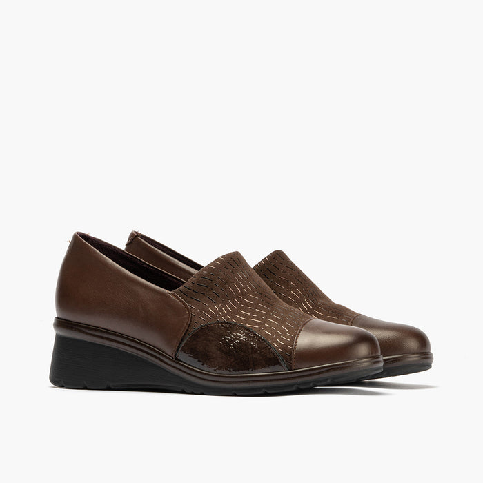 pitillos Zapato Abotinado Lycra de mujer color marrón