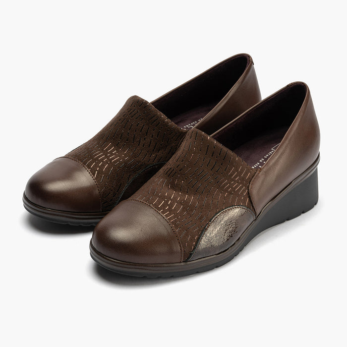 pitillos Zapato Abotinado Lycra de mujer color marrón Precio ultrabajo