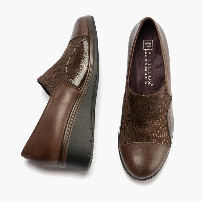 pitillos Zapato Abotinado Lycra de mujer color marrón Precio ultrabajo