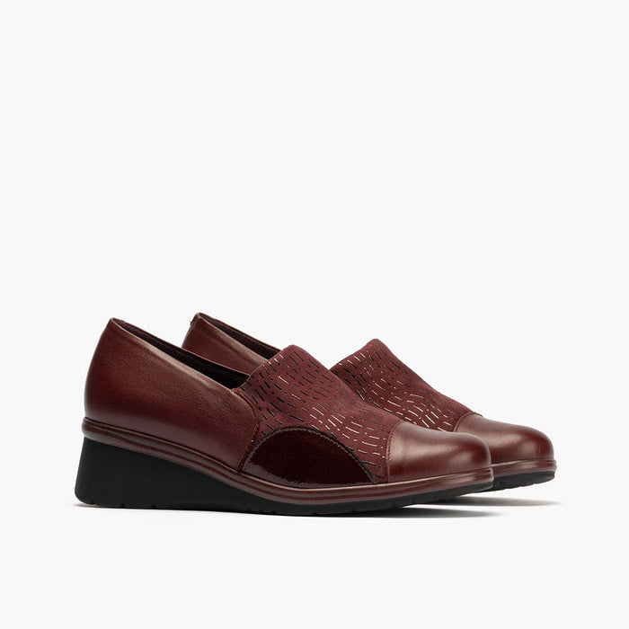 pitillos Zapato Abotinado Lycra para mujer color burdeos