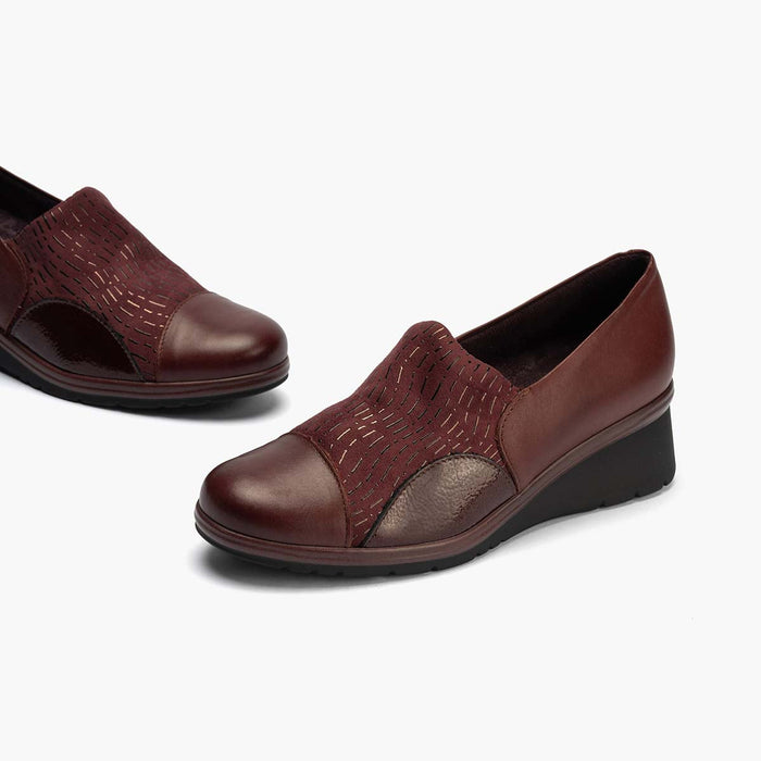 pitillos Zapato Abotinado Lycra para mujer color burdeos Devoluciones gratuitas