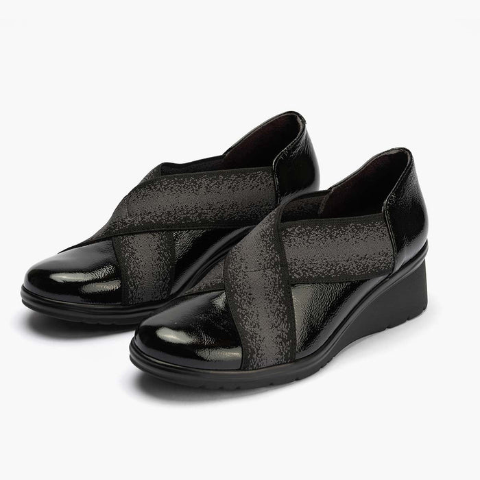 pitillos Zapatos Elásticos Cruzados de mujer color negro 2025