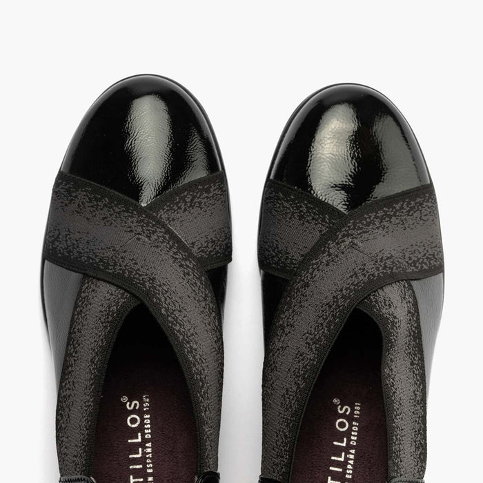 pitillos Zapatos Elásticos Cruzados de mujer color negro 2025