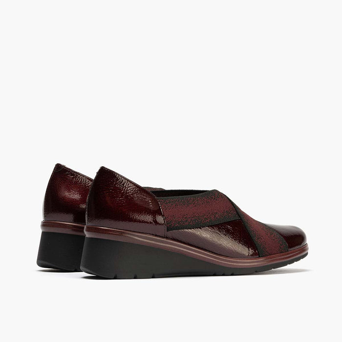 pitillos Zapatos Elásticos Cruzados de mujer color burdeos En línea