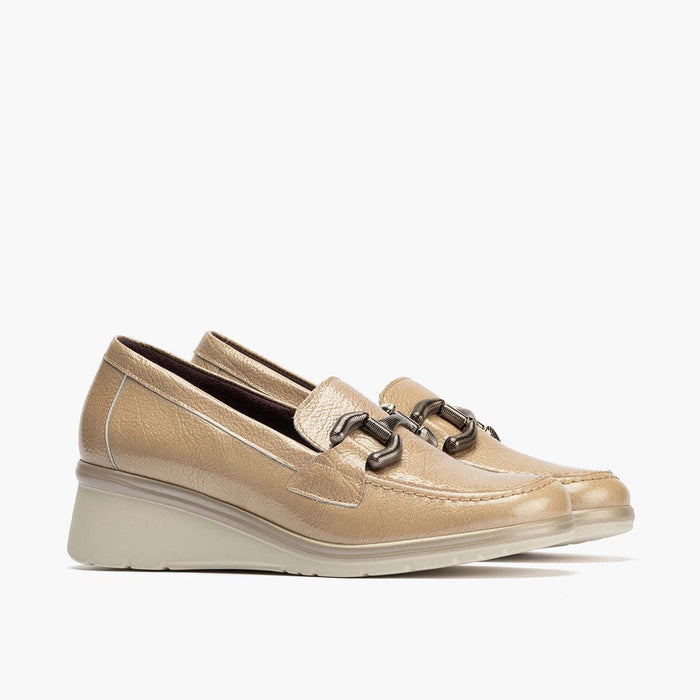 pitillos Mocasín Adorno de mujer color piedra