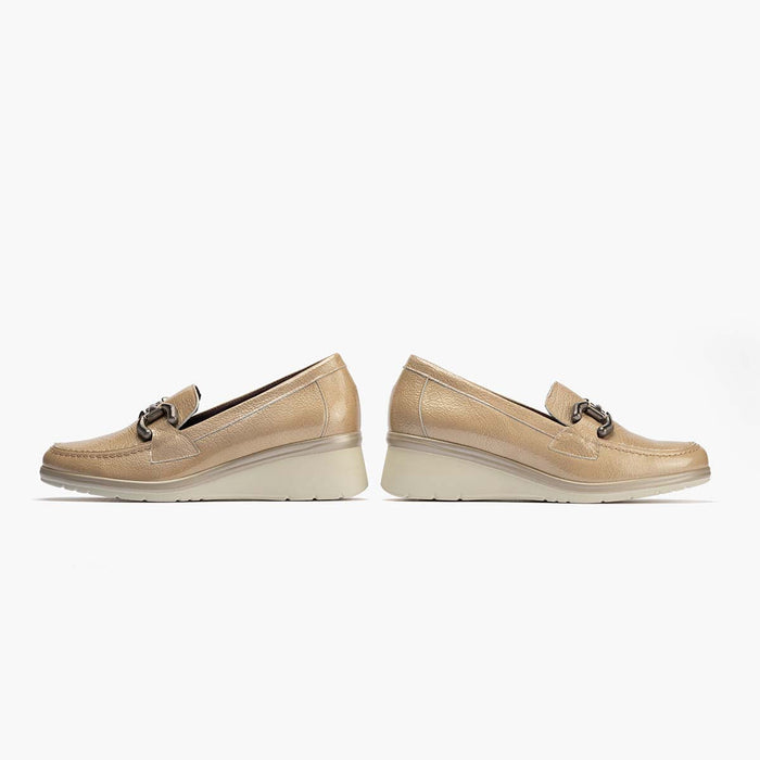 pitillos Mocasín Adorno de mujer color piedra Outlet