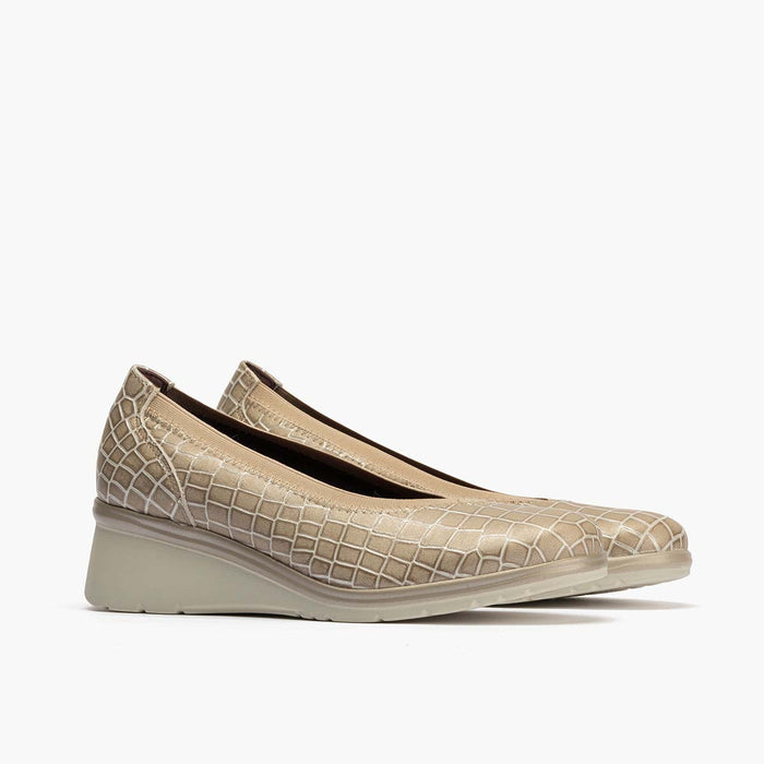 pitillos Zapato Salón Pico con Elástico de mujer color piedra