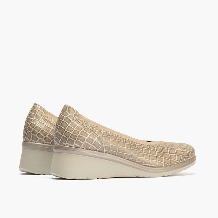 pitillos Zapato Salón Pico con Elástico de mujer color piedra Rebajas