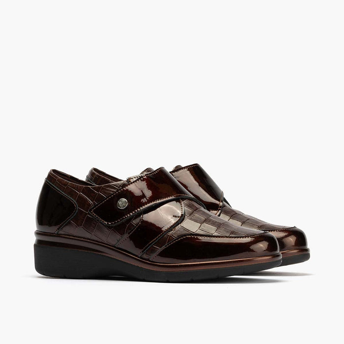 pitillos Blucher Velcro en Coco para mujer color marrón