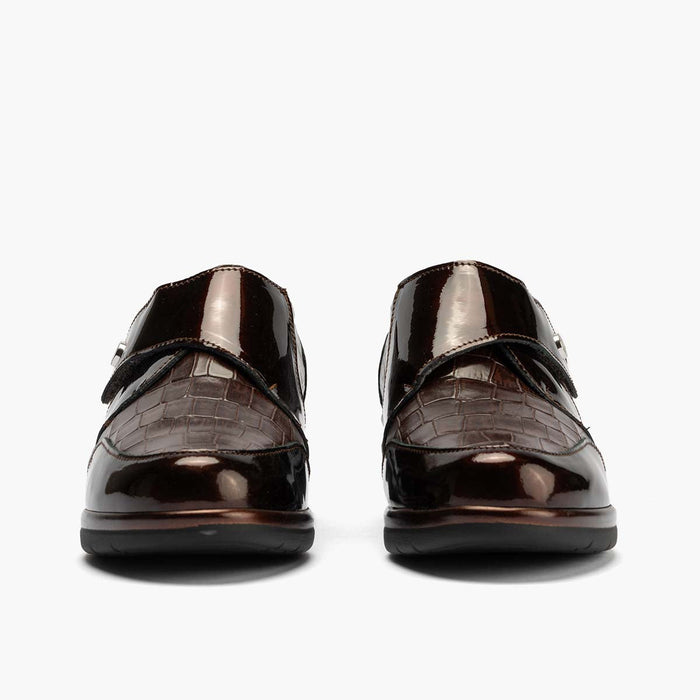 pitillos Blucher Velcro en Coco para mujer color marrón En oferta