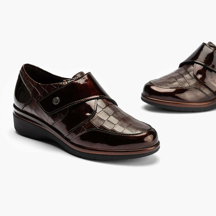 pitillos Blucher Velcro en Coco para mujer color marrón En oferta