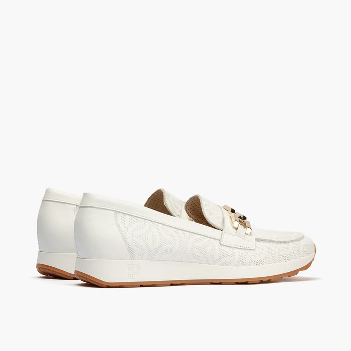 pitillos Mocasines de mujer con adorno cadena metálica BLANCO Precio ultrabajo