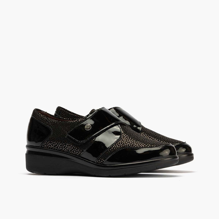 pitillos Blucher Lycra Con Velcro para mujer color negro