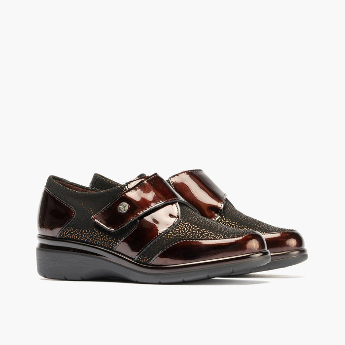 pitillos Blucher Lycra Con Velcro para mujer color marrón