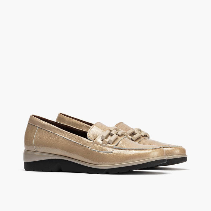 pitillos Mocasín Adorno de mujer color piedra Último día
