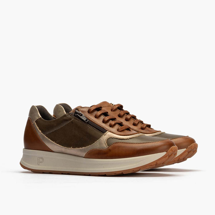 pitillos Zapato Deportivo con Cremallera mujer color cuero Solo queda un día