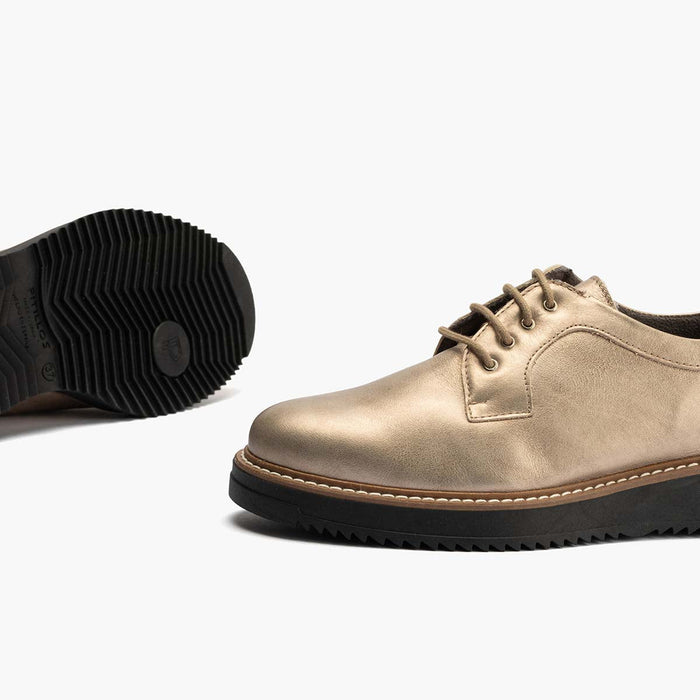 pitillos Blucher en Laminado para mujer color piedra Tienda de fábrica