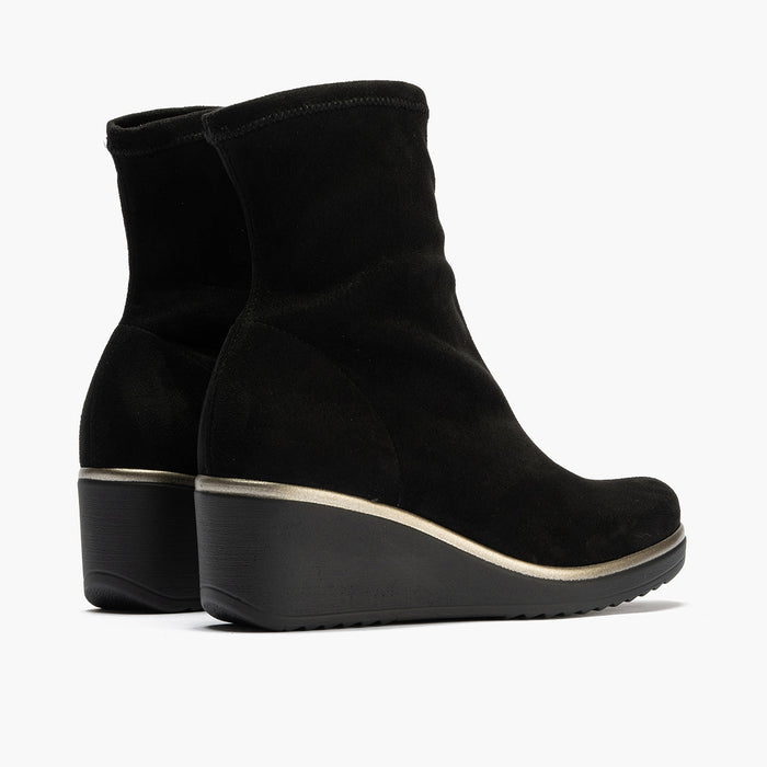 pitillos Botín Ante Strech mujer color negro Limitado a 3 días