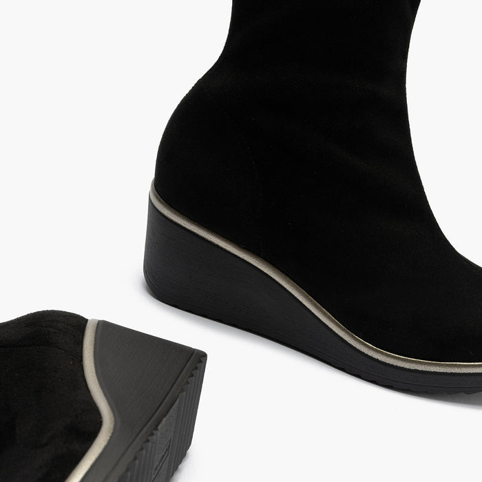 pitillos Botín Ante Strech mujer color negro Limitado a 3 días