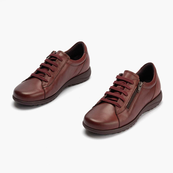 pitillos Zapato Deportivo con Cremallera para mujer color burdeos Precios de Black Friday