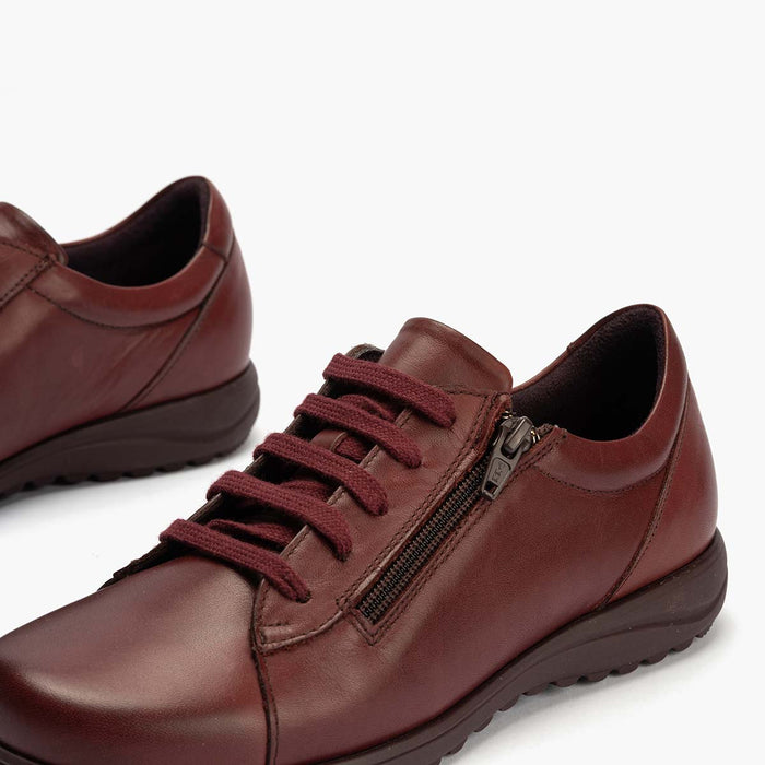 pitillos Zapato Deportivo con Cremallera para mujer color burdeos Precios de Black Friday