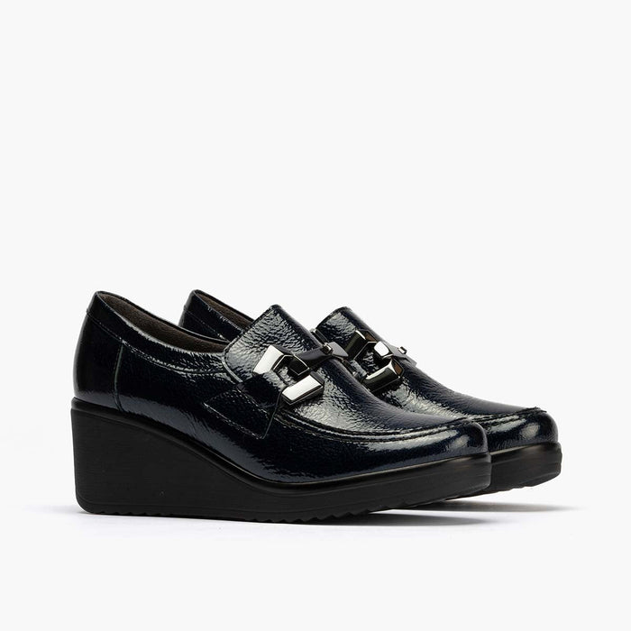 pitillos Zapato Abotinado en Charol para mujer color marino