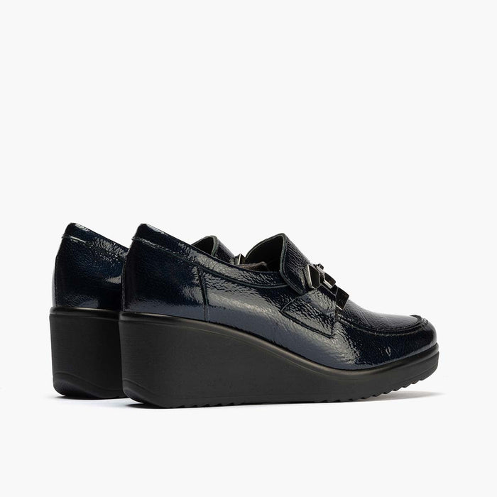 pitillos Zapato Abotinado en Charol para mujer color marino Ofertas de temporada
