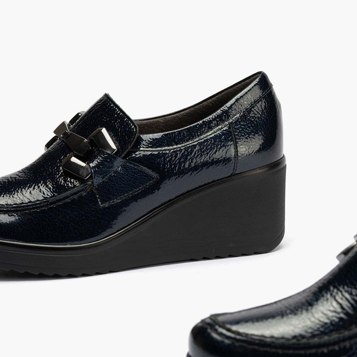 pitillos Zapato Abotinado en Charol para mujer color marino Ofertas de temporada