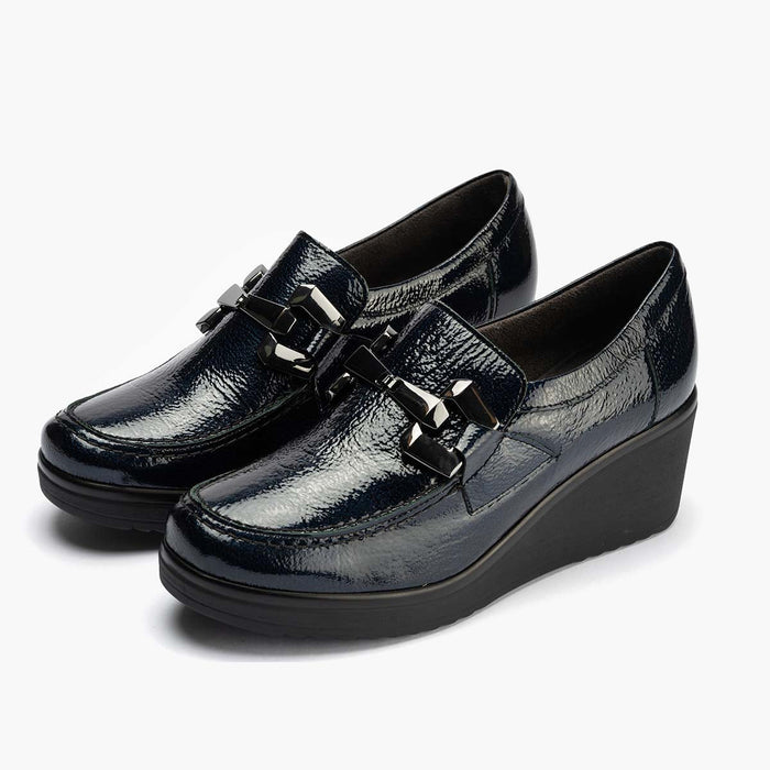 pitillos Zapato Abotinado en Charol para mujer color marino Ofertas de temporada
