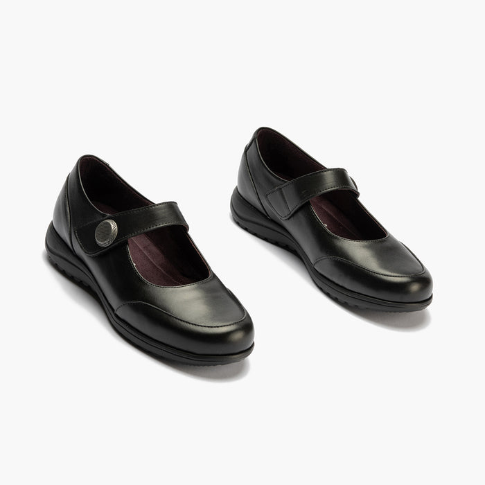 pitillos Mercedes con Velcro de mujer color negro Ofertas especiales