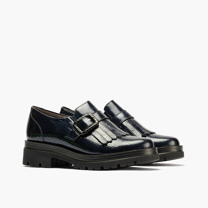 pitillos Zapato Abotinado en Charol de mujer color marino